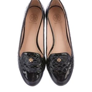 Tory Burch Patent Leather Quilted Loafer Slipper